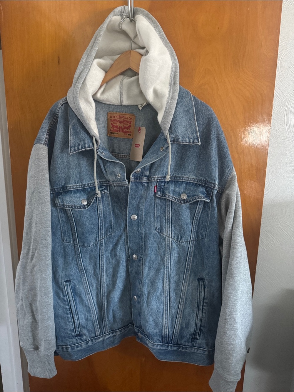 Levis Jean Jacket Mens 4X Hooded 4XL